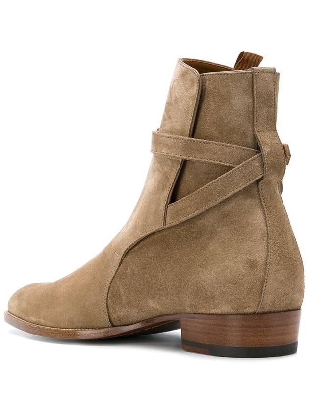 Men's Jodhpur Suede Ankle Boots Tobacco Beige - SAINT LAURENT - BALAAN 4