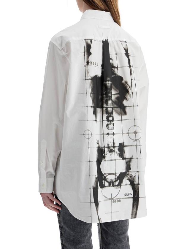 white cotton shirt with skeleton print front and back - JEAN PAUL GAULTIER - BALAAN 3