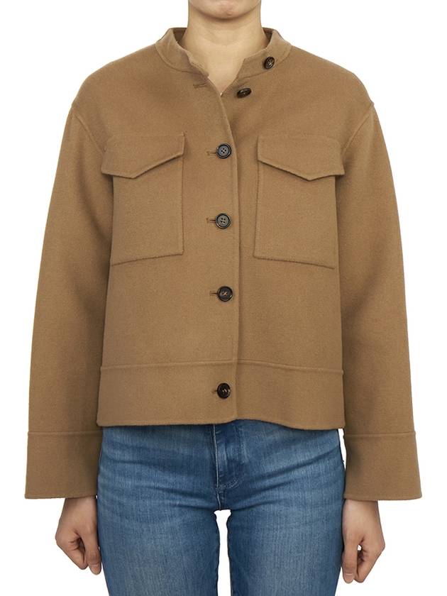 Supremo Cropped Virgin Wool Single Coat Brown - MAX MARA - BALAAN 3