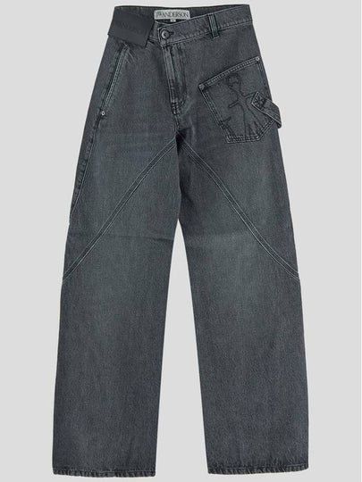 Women's Twist Wide Leg Workwear Jean Grey - JW ANDERSON - BALAAN 2