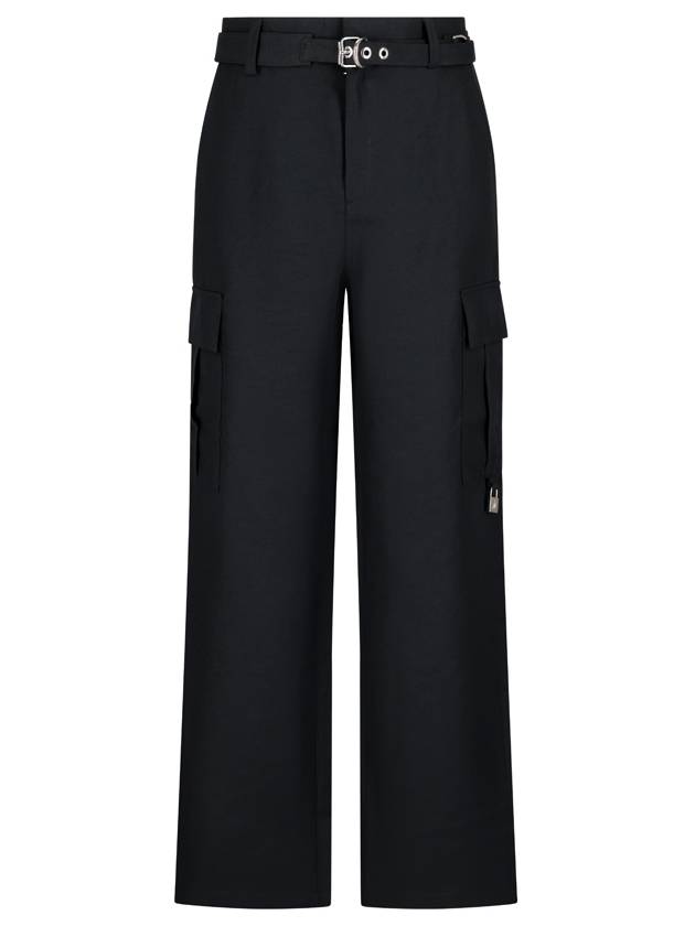 Padlock Belted Cargo Straight Pants Black - JW ANDERSON - BALAAN 2