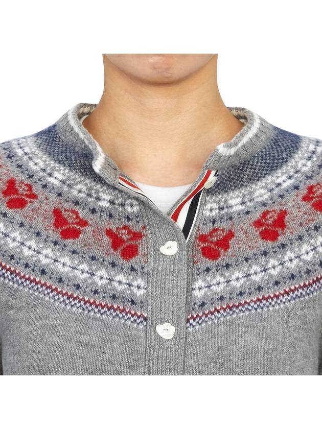 Rose Iceland Fair Isle Intarsia Cardigan FKC596AY1029 - THOM BROWNE - BALAAN 7