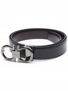 Gancini Reversible Adjustable Calfskin Leather Belt Black - SALVATORE FERRAGAMO - BALAAN 4