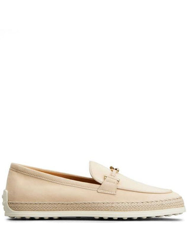 Tod'S Suede Slipper Loafers With Double T Ring Accessory Shoes - TOD'S - BALAAN 1