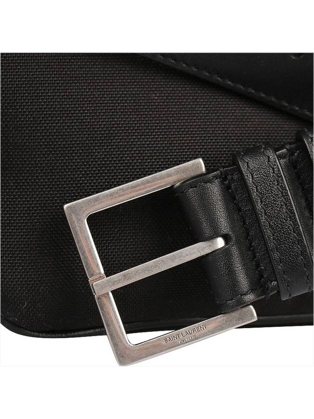 Cassandre Classic Canvas Leather Belt Bag Black - SAINT LAURENT - 9