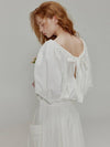 Balloon Searing Pleated Long Dress White - OPENING SUNSHINE - BALAAN 3