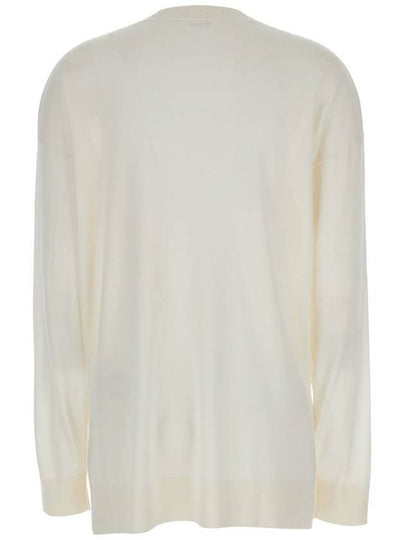 White Long-Sleeved Crewneck Sweater In Wool And Silk Blend Woman - P.A.R.O.S.H. - BALAAN 2