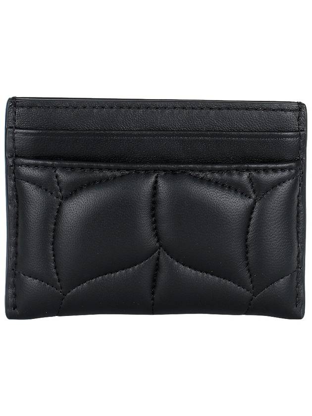 Softie Silver Metal Hardware Quilted Card Wallet Black - MULBERRY - BALAAN 4