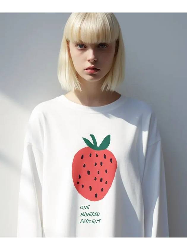 OHP QUIRK Cute Strawberry Basic Long Sleeve T Shirt - ONEHUNDREDPERCENT - BALAAN 3