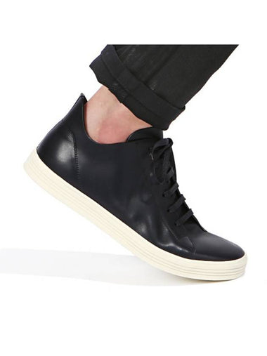 Men’s Mastodon Leather Low Top Sneakers Black - RICK OWENS - BALAAN 1