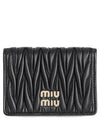 Matelasse Nappa Leather Card Wallet Black - MIU MIU - BALAAN 3