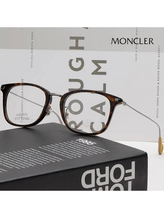 Glasses frame ML5075D 052 square horn rim Asian fit - MONCLER - BALAAN 2