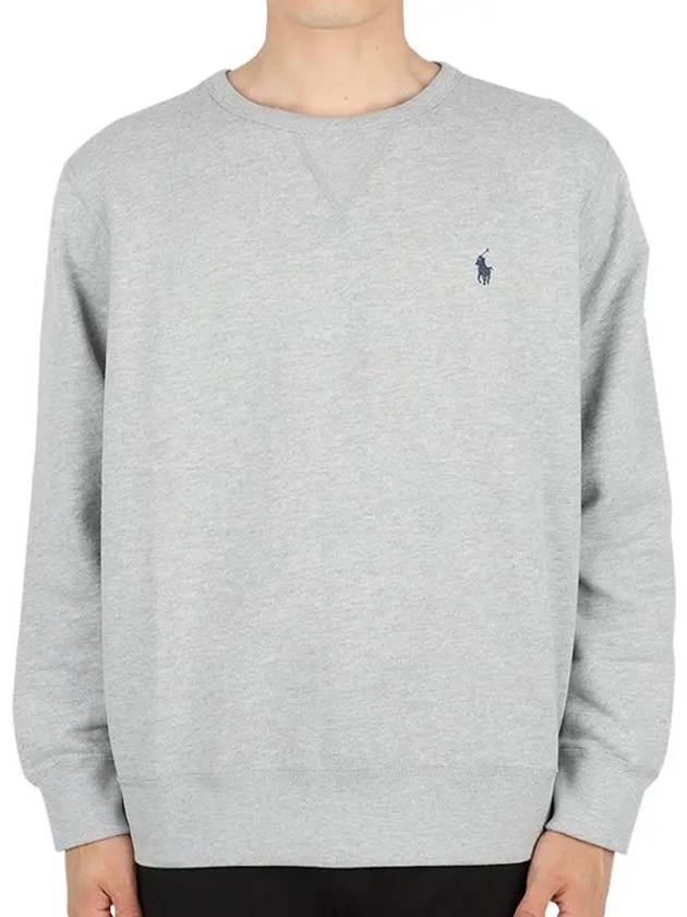 Embroidered Logo Pony Crew Neck Sweatshirt Grey - POLO RALPH LAUREN - BALAAN 3