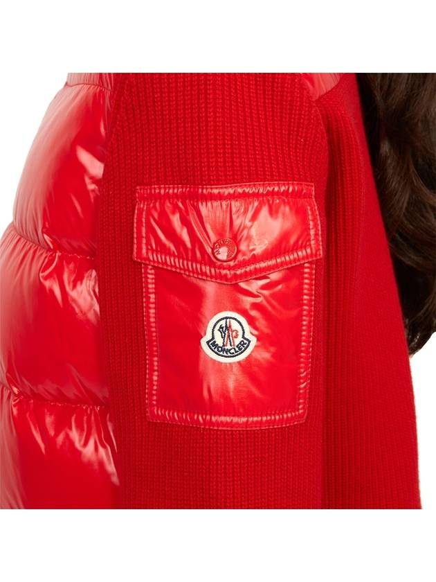 Padded Wool Cardigan Red - MONCLER - BALAAN 11