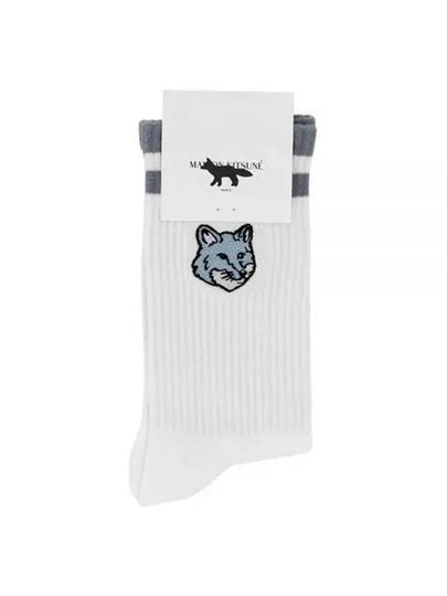 Bold Fox Head Sporty Socks White - MAISON KITSUNE - BALAAN 2