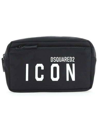 Icon Beauty Case Clutch Bag Black - DSQUARED2 - BALAAN 1