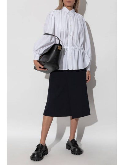 Comme Des Garçons Noir Kei Ninomiya Shirt With Decorative Drapings, Women's, White - COMME DES GARCONS - BALAAN 2