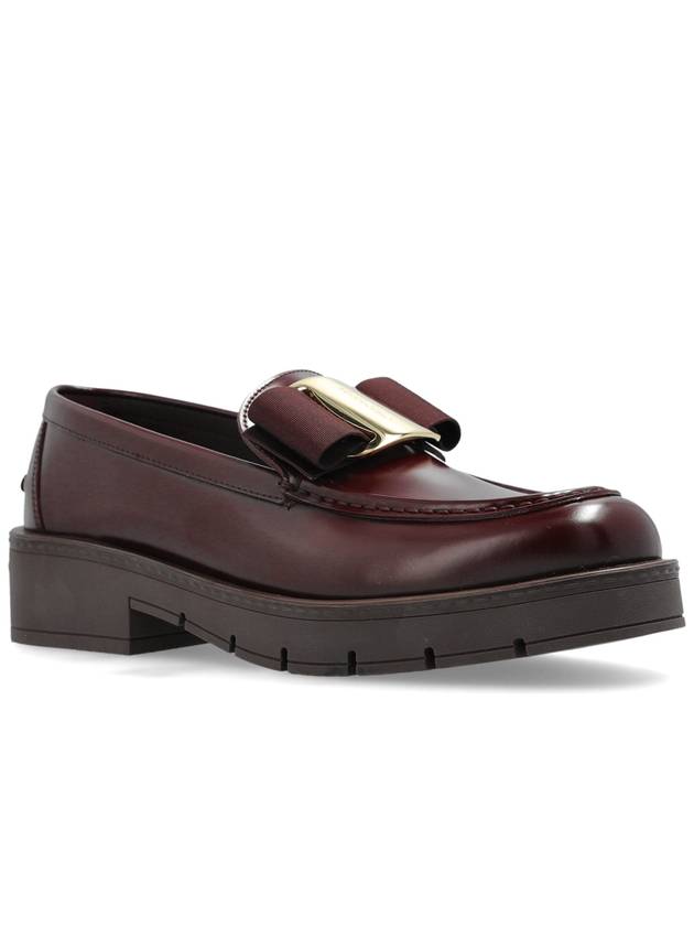 FERRAGAMO Mirty Leather Shoes, Women's, Burgundy - SALVATORE FERRAGAMO - BALAAN 4