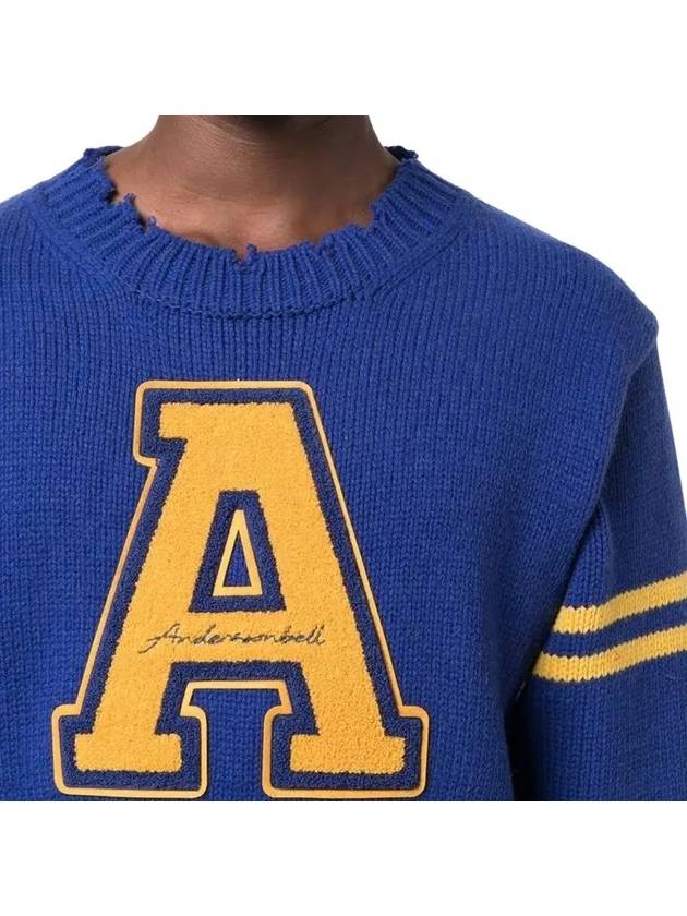 Anderson Bell Varsity Logo Crewnet Sweater ATB785M BLUE - ANDERSSON BELL - BALAAN 6