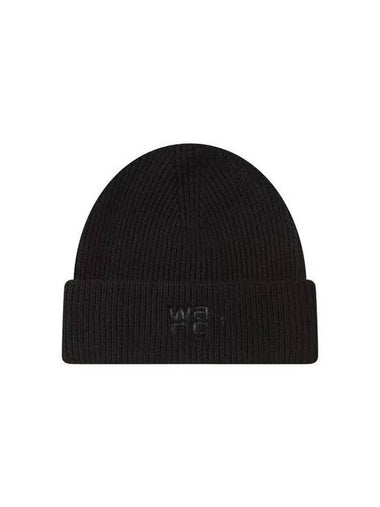 Debossed Logo Knit Beanie Black 270728 - ALEXANDER WANG - BALAAN 1