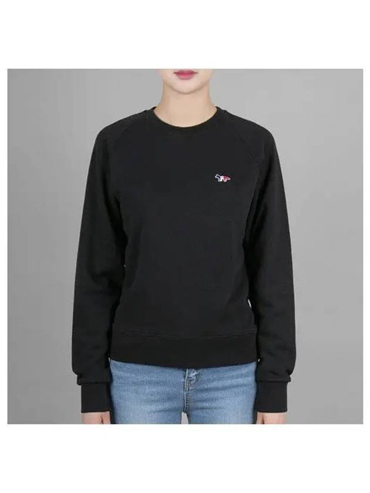 Tricolor Fox Patch Adjusted Sweatshirt Black - MAISON KITSUNE - BALAAN 2