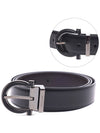 Men's Gancini Buckle Leather Belt Black - SALVATORE FERRAGAMO - BALAAN 3