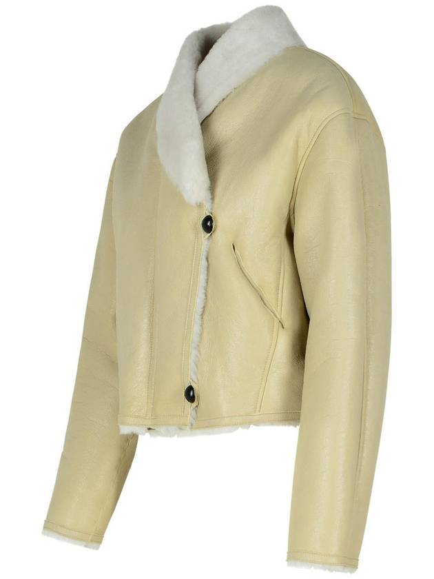 Eriana Reversible Suede Lambskin Leather Single Coat Chalk - ISABEL MARANT - BALAAN 3