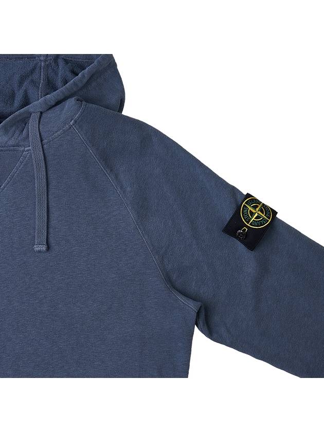 Men's Waffen Patch OLD Treatment Cotton Hoodie Blue - STONE ISLAND - BALAAN 5