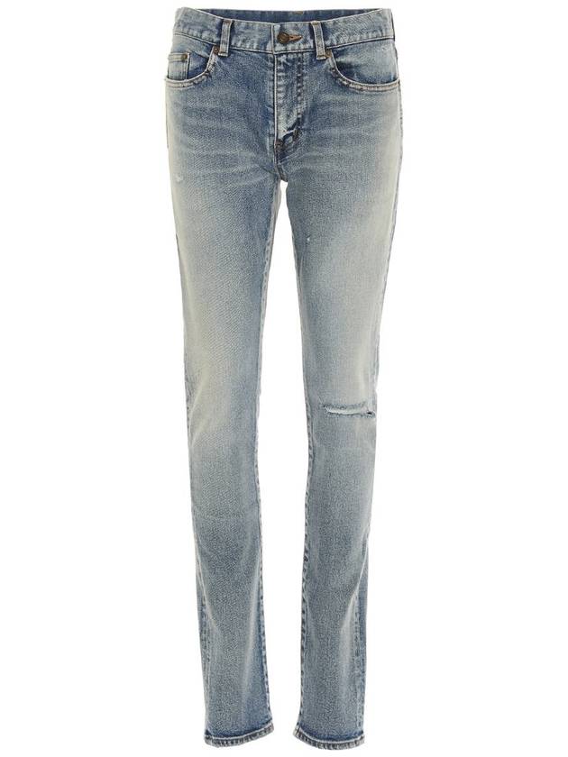 Men's Santa Monica Denim Skinny Jeans Blue - SAINT LAURENT - BALAAN 2