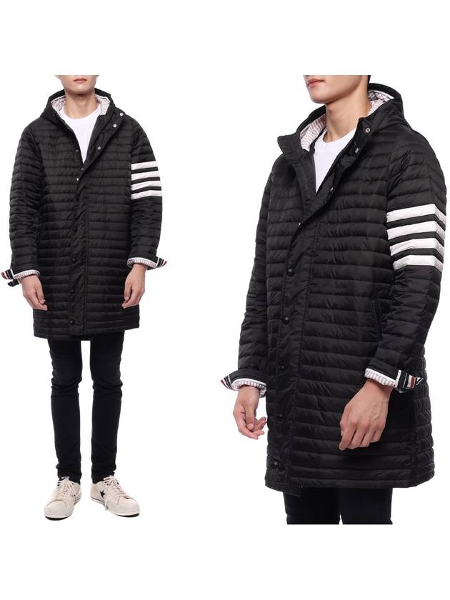 Men's 4 Bar Hooded Padding Black - THOM BROWNE - BALAAN 3