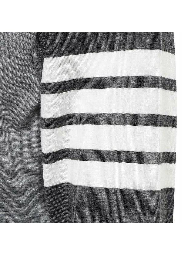 Classic 4 Bar Merino Wool Knit Top Tonal Grey - THOM BROWNE - BALAAN 5