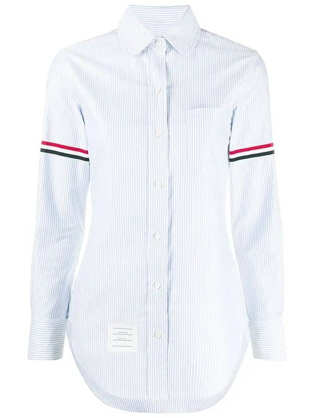 Women's Armband University Striped Oxford Shirt Blue - THOM BROWNE - BALAAN 3