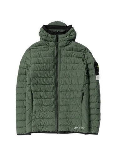 Cotton Nylon Tela Hooded Padded Navy Olive - STONE ISLAND - BALAAN 1