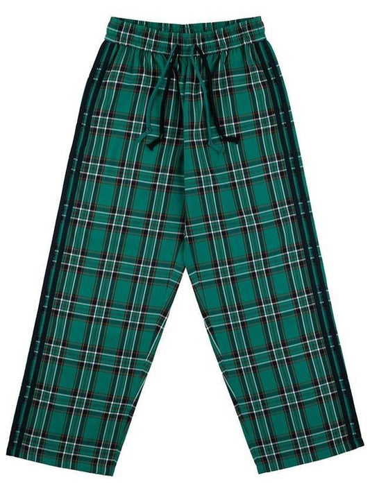 Comfortable Check Banding Pants Green - PEOPLE OF THE WORLD - BALAAN 1