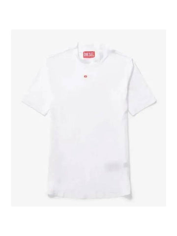 T Mokky Microdiv Logo Short Sleeve T-Shirt White - DIESEL - BALAAN 1