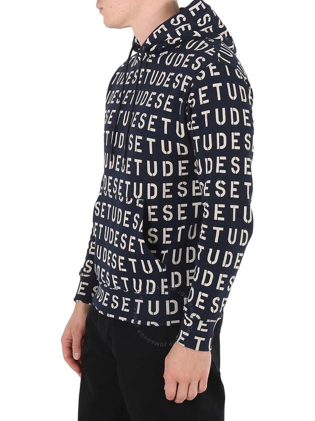 Etudes Men's Navy Stencil Allover Logo-Pront Hoodie, Size Small - ETUDES - BALAAN 2