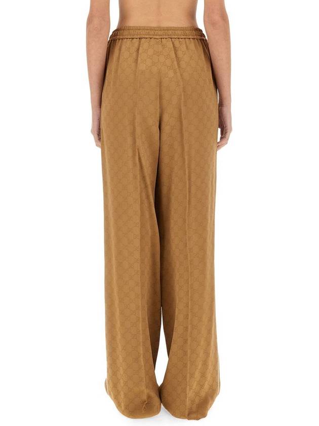 GG jacquard wide pants camel - GUCCI - BALAAN 4