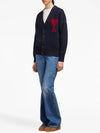 De Coeur Logo Wool Cardigan Navy - AMI - BALAAN 4