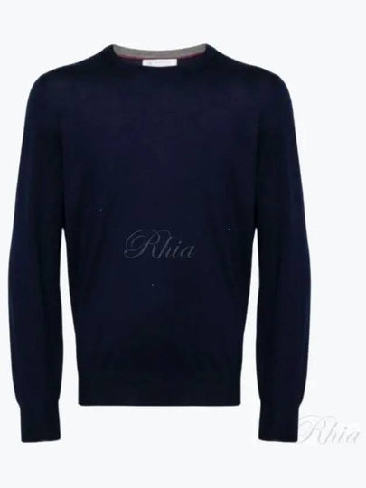 Wool Cashmere Knit Top Navy - BRUNELLO CUCINELLI - BALAAN 2