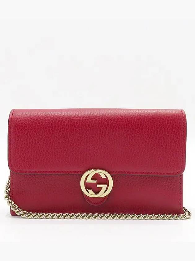 510314 Red color GG interlocking leather WOC long wallet and crossbag - GUCCI - BALAAN 1