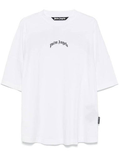 Palm Angels Back Curved Logo Over Tee Clothing - PALM ANGELS - BALAAN 1