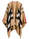 Reversible Check Merino Wool Poncho Camel Brown - BURBERRY - BALAAN 3