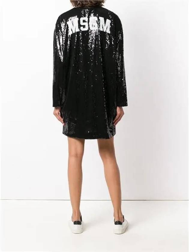 18FW back logo sequin dress 2541MDA82X 184706 99 - MSGM - BALAAN 4