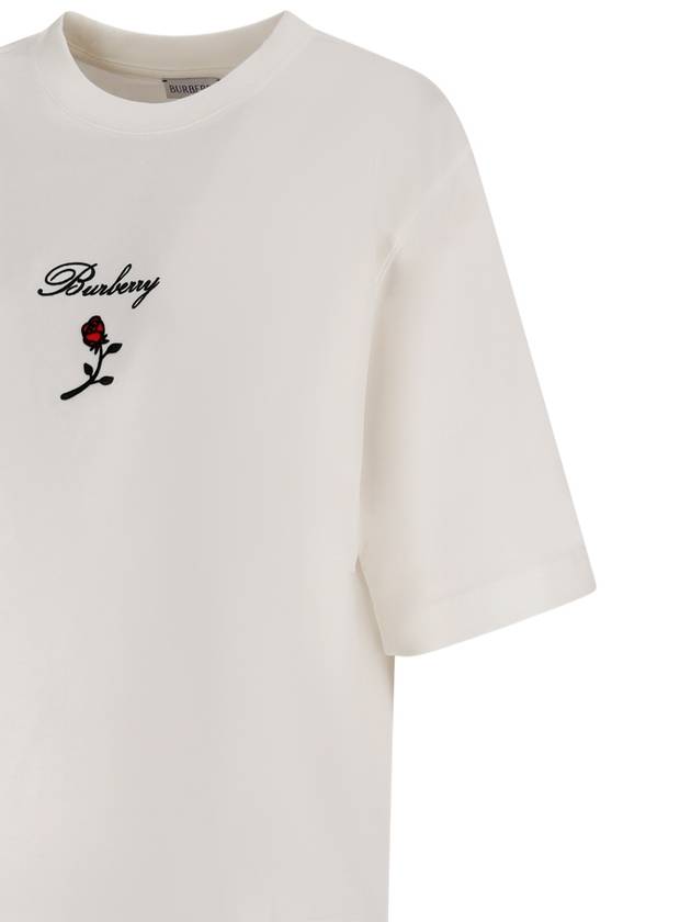 24 ss T-shirt WITH Embroid Flock Rose 8083647 B7264 B0230979125 - BURBERRY - BALAAN 4