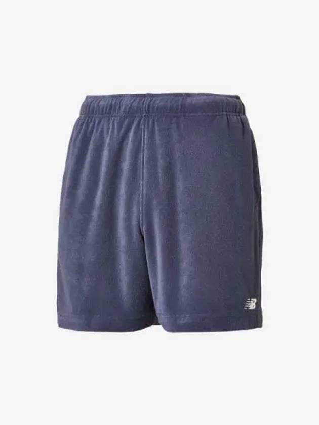 Uni Summer Terry 4 5 Shorts 50 Blue - NEW BALANCE - BALAAN 1