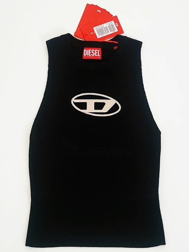 M Onerva Logo Plaque Cut Out Sleeveless Black - DIESEL - BALAAN 6