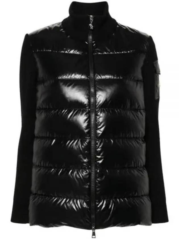 Padded Wool Cardigan Black - MONCLER - BALAAN 2