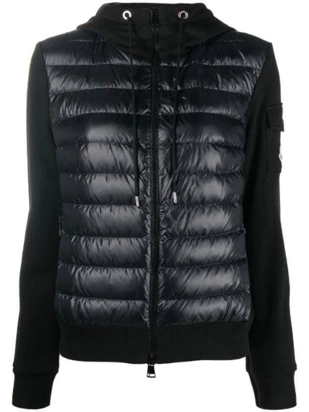 Women's Knit Mix Padded Jacket Black - MONCLER - BALAAN 1