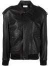 pointed collar leather jacket 735684YCNX2 - SAINT LAURENT - BALAAN 2