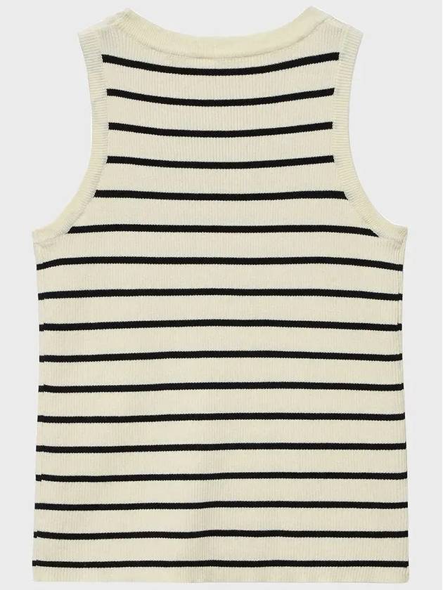 Square neck knit sleeveless black ivory - NOIRER - BALAAN 9